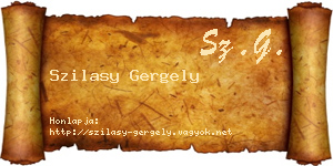Szilasy Gergely névjegykártya
